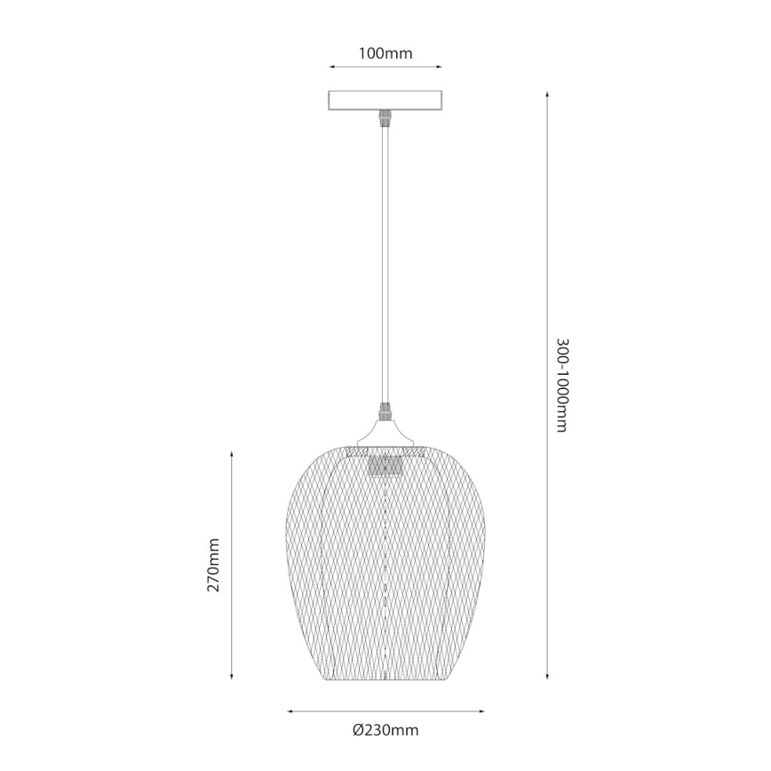 Lámpara colgante ALMA 1xE27/60W/230V diá. 23 cm bambú