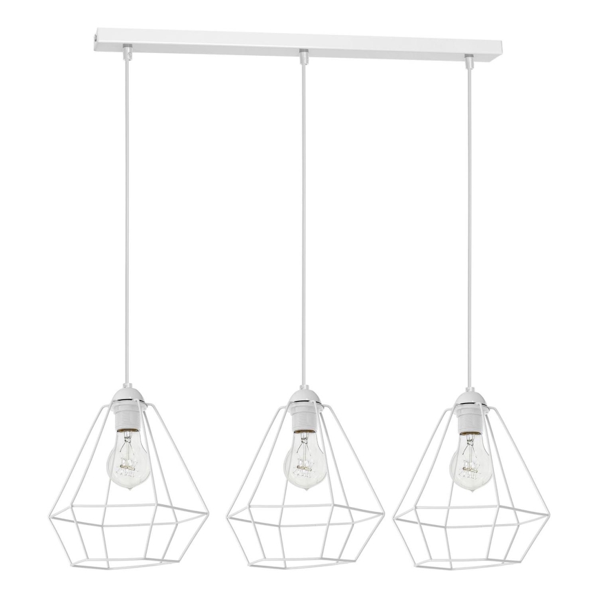 Lámpara colgante ALMA 3xE27/60W/230V blanco
