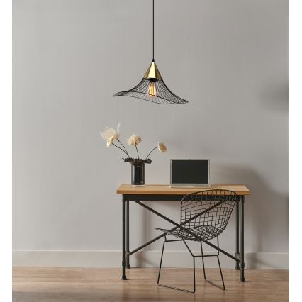 Lámpara colgante ALURA 1xE27/60W/230V diá. 50 cm negro