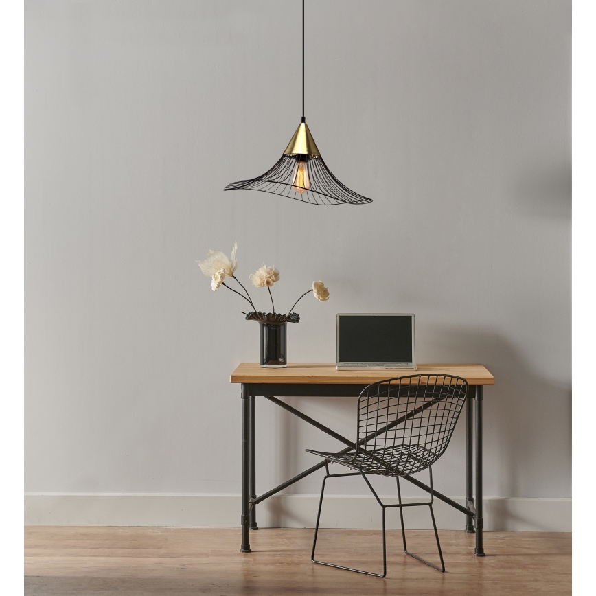 Lámpara colgante ALURA 1xE27/60W/230V diá. 50 cm negro