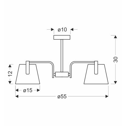 Lámpara colgante AMBERG 3xE14/40W/230V marrón