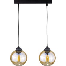 Lámpara colgante AMBRE BLACK 2xE27/60W/230V