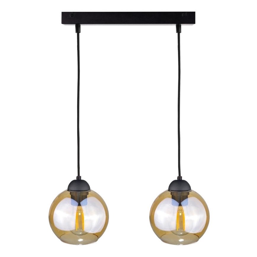 Lámpara colgante AMBRE BLACK 2xE27/60W/230V