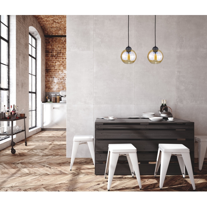 Lámpara colgante AMBRE BLACK 2xE27/60W/230V