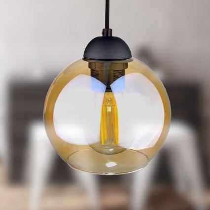 Lámpara colgante AMBRE BLACK 2xE27/60W/230V