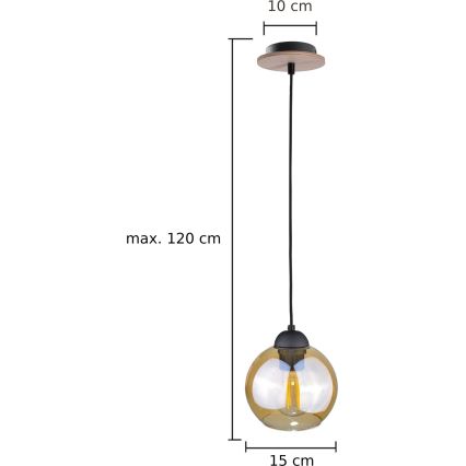 Lámpara colgante AMBRE WOOD 1xE27/60W/230V