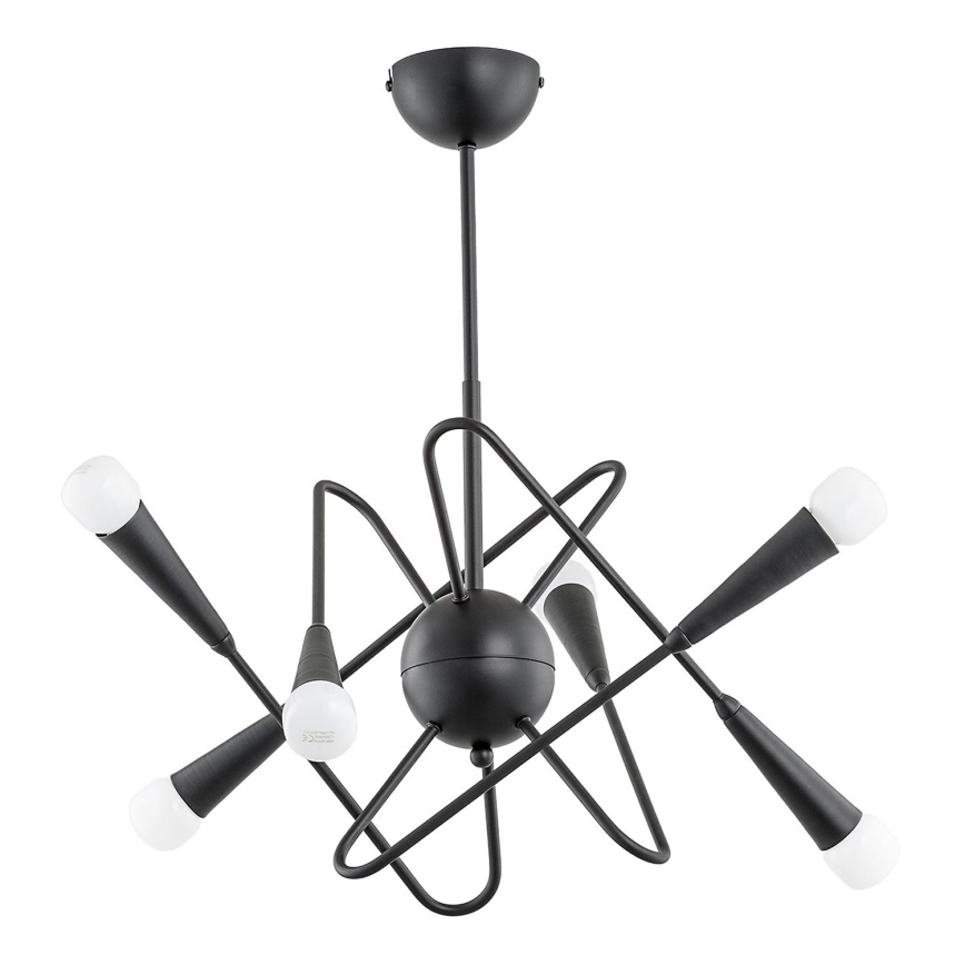 Lámpara colgante APPER 6xE14/10W/230V negro