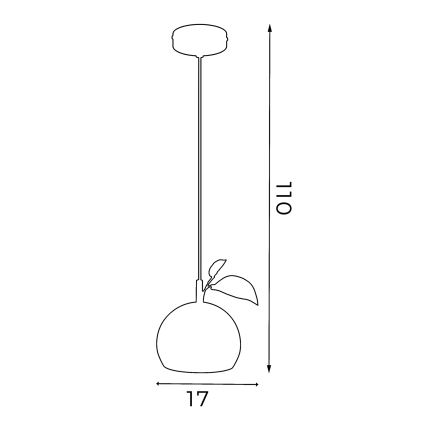 Lámpara colgante APPLE 1xE27/15W/230V amarillo