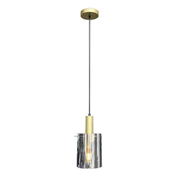 Lámpara colgante ARCADIA 1xE27/60W/230V diá. 13 cm dorado/ahumado