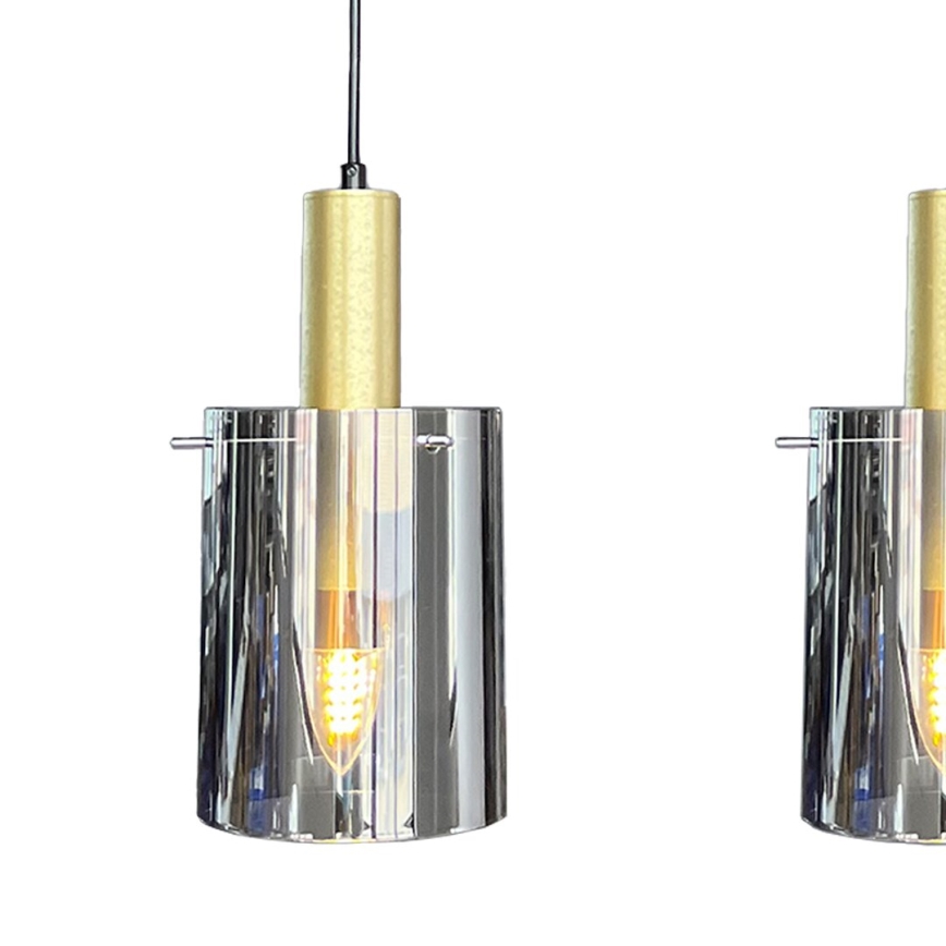 Lámpara colgante ARCADIA 3xE27/60W/230V dorado/ahumado