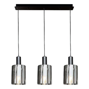 Lámpara colgante ARCADIA 3xE27/60W/230V negro/ahumado