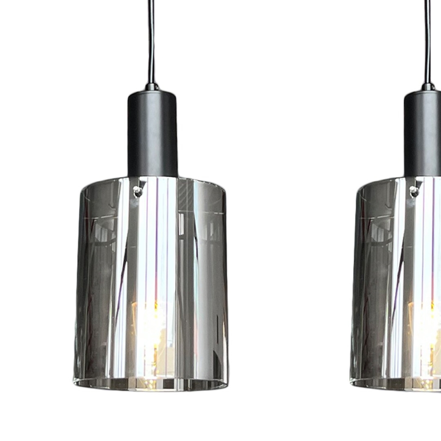 Lámpara colgante ARCADIA 3xE27/60W/230V negro/ahumado