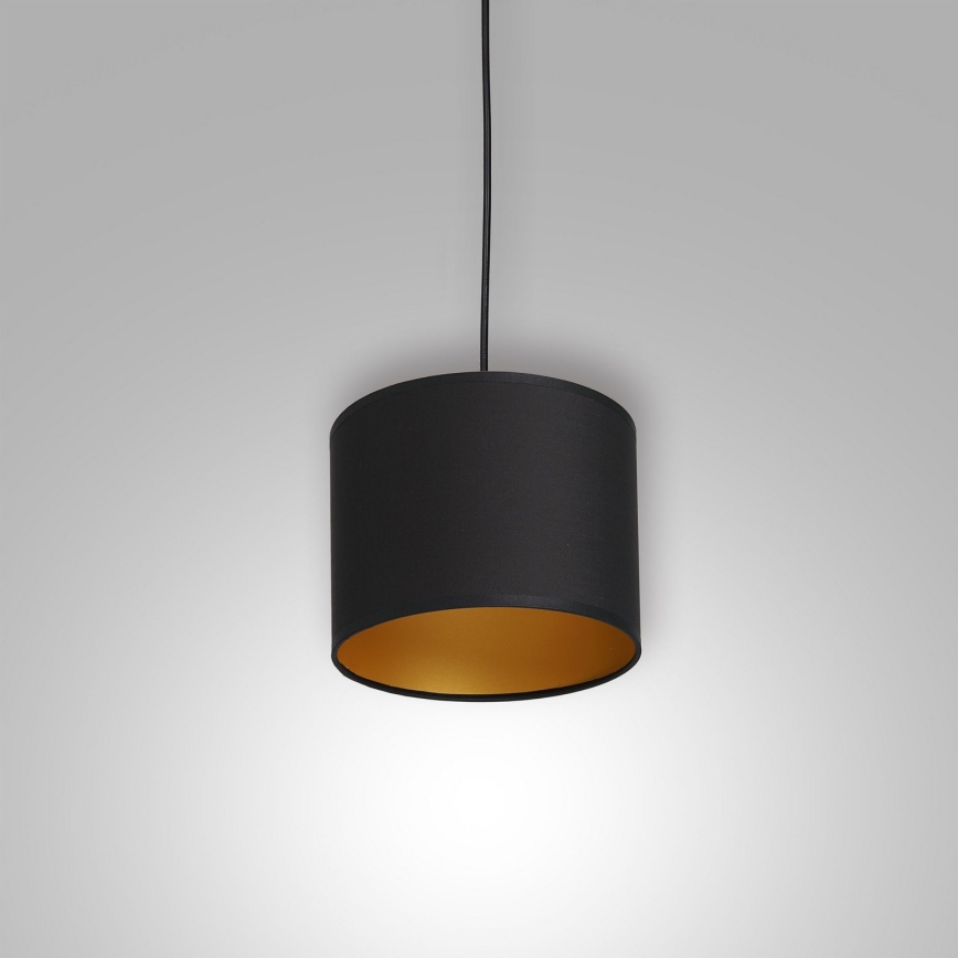 Lámpara colgante ARDEN 1xE27/60W/230V diá. 18 cm negro/dorado