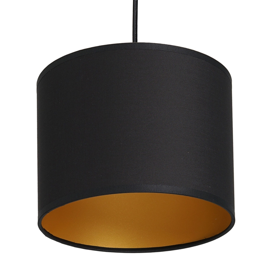 Lámpara colgante ARDEN 1xE27/60W/230V diá. 18 cm negro/dorado