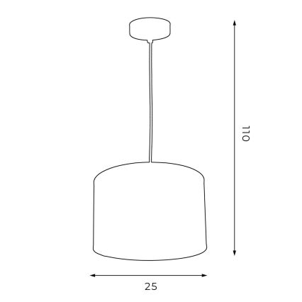 Lámpara colgante ARDEN 1xE27/60W/230V diá. 25 cm blanco/dorado