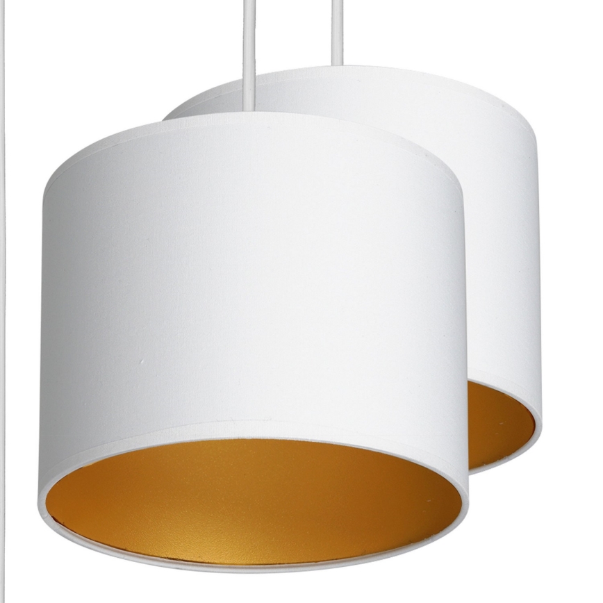 Lámpara colgante ARDEN 5xE27/60W/230V blanco/dorado