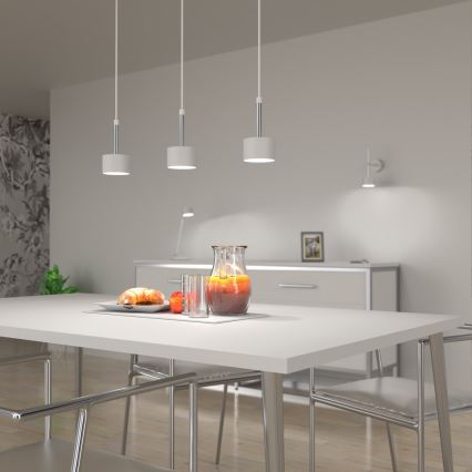 Lámpara colgante ARENA 3xGX53/11W/230V blanco/cromo brillante
