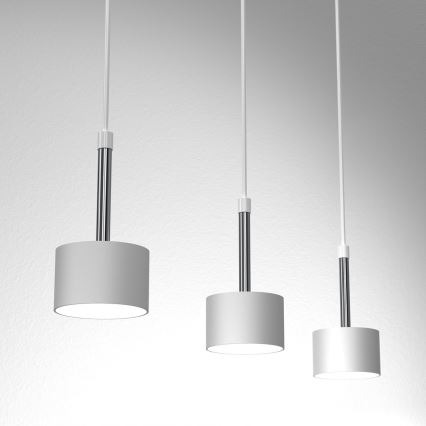 Lámpara colgante ARENA 3xGX53/11W/230V blanco/cromo brillante