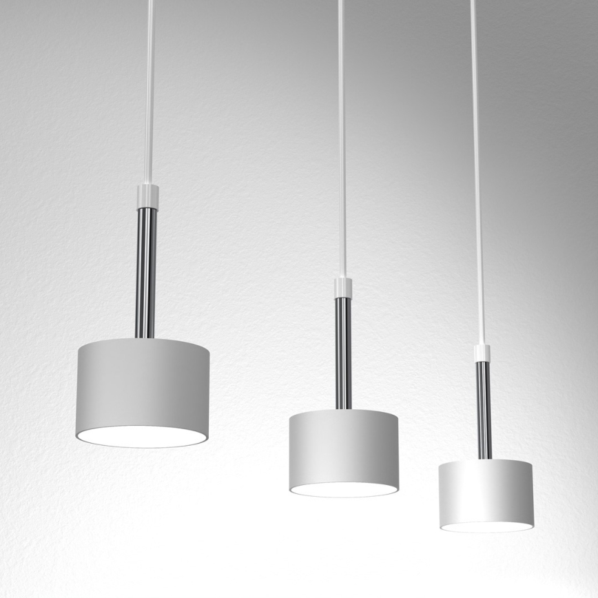 Lámpara colgante ARENA 3xGX53/11W/230V blanco/cromo brillante
