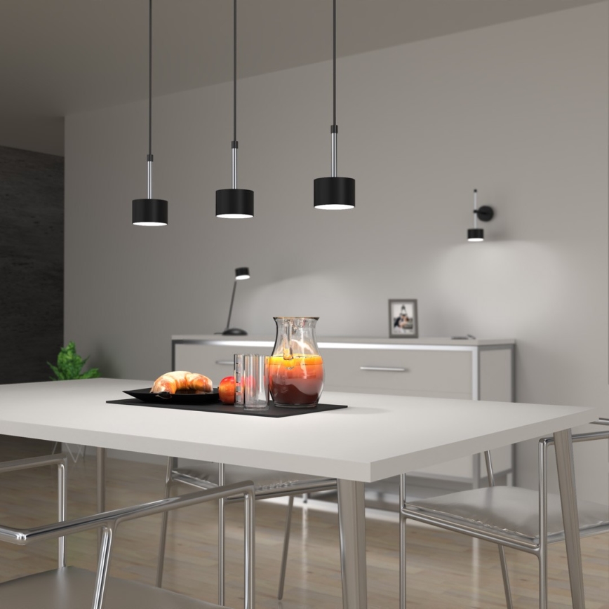 Lámpara colgante ARENA 3xGX53/11W/230V negro/cromo brillante
