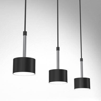 Lámpara colgante ARENA 3xGX53/11W/230V negro/cromo brillante