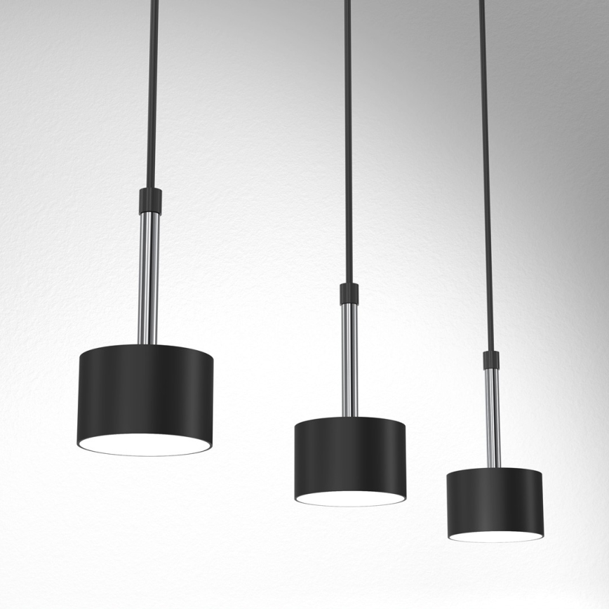 Lámpara colgante ARENA 3xGX53/11W/230V negro/cromo brillante