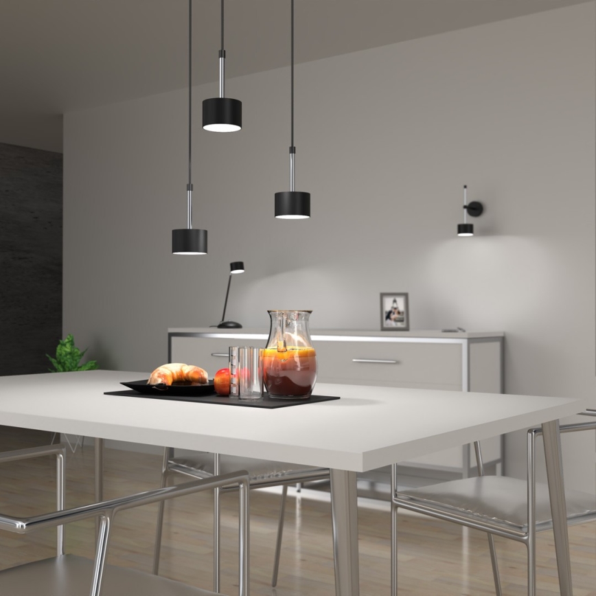 Lámpara colgante ARENA 3xGX53/11W/230V negro/cromo brillante