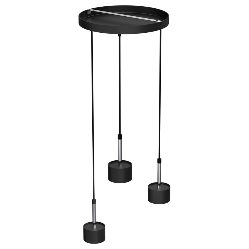 Lámpara colgante ARENA 3xGX53/11W/230V negro/cromo brillante