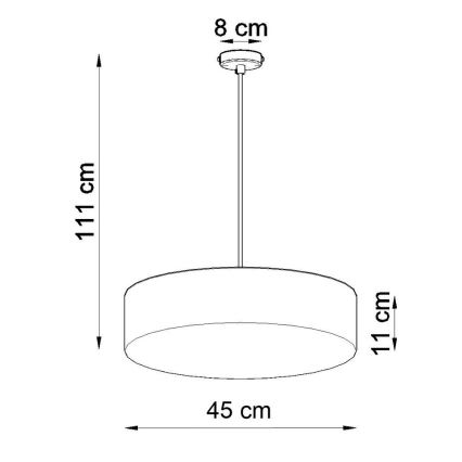 Lámpara colgante ARENA 45 3xE27/60W/230V blanco