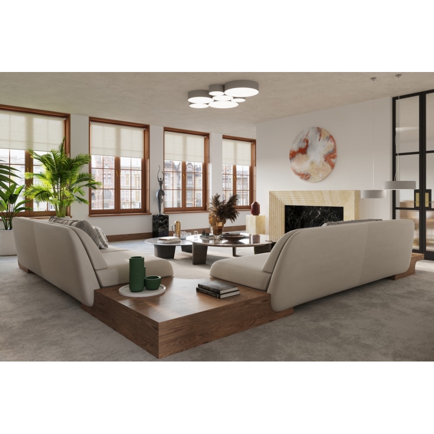 Lámpara colgante ARENA 45 3xE27/60W/230V gris
