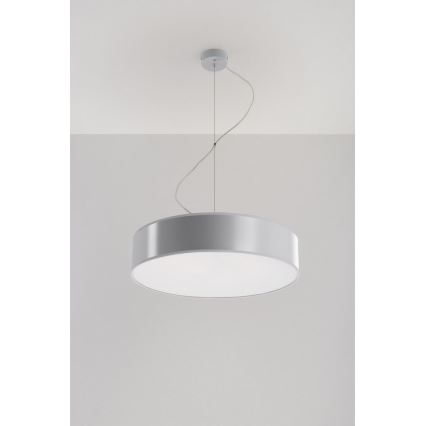 Lámpara colgante ARENA 45 3xE27/60W/230V gris