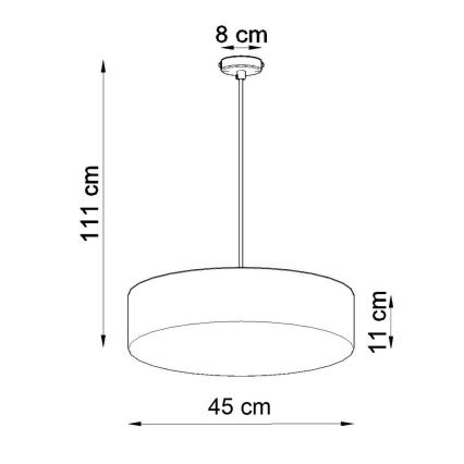 Lámpara colgante ARENA 45 3xE27/60W/230V gris