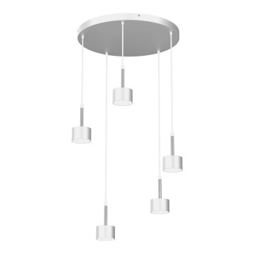 Lámpara colgante ARENA 5xGX53/11W/230V blanco/cromo brillante