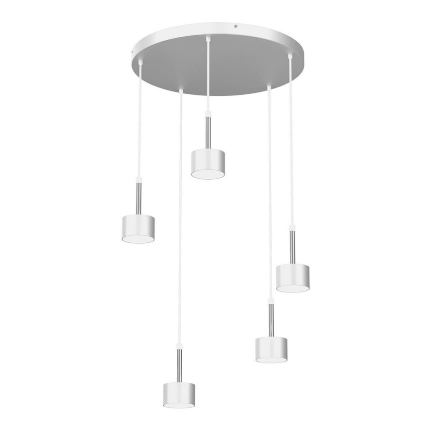 Lámpara colgante ARENA 5xGX53/11W/230V blanco/cromo brillante