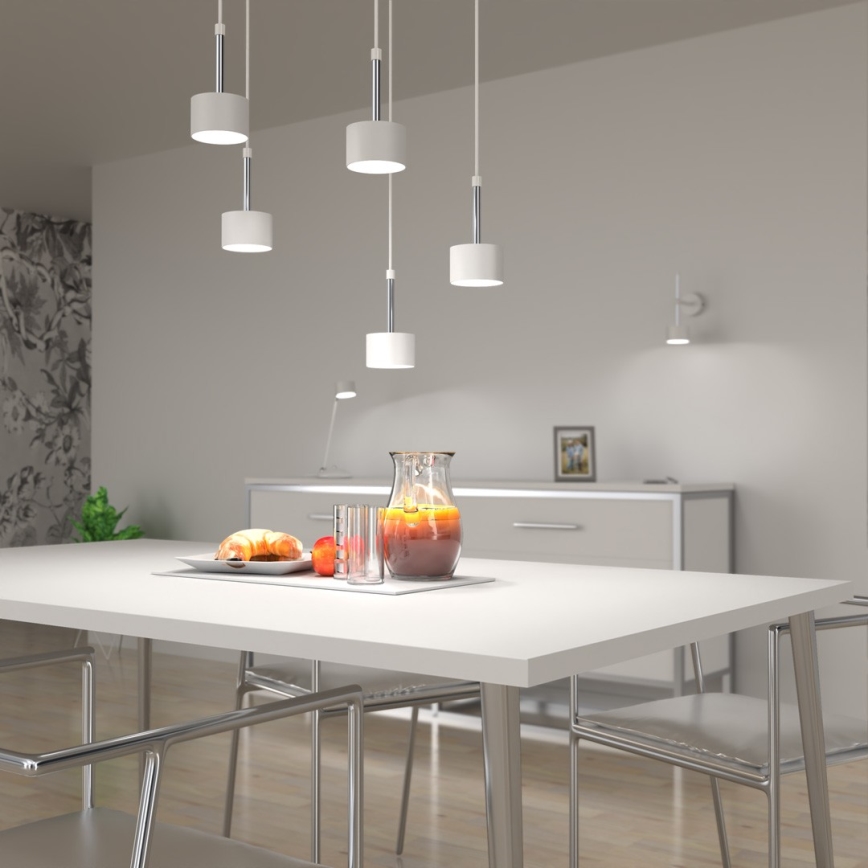 Lámpara colgante ARENA 5xGX53/11W/230V blanco/cromo brillante
