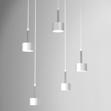 Lámpara colgante ARENA 5xGX53/11W/230V blanco/cromo brillante