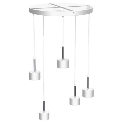 Lámpara colgante ARENA 5xGX53/11W/230V blanco/cromo brillante