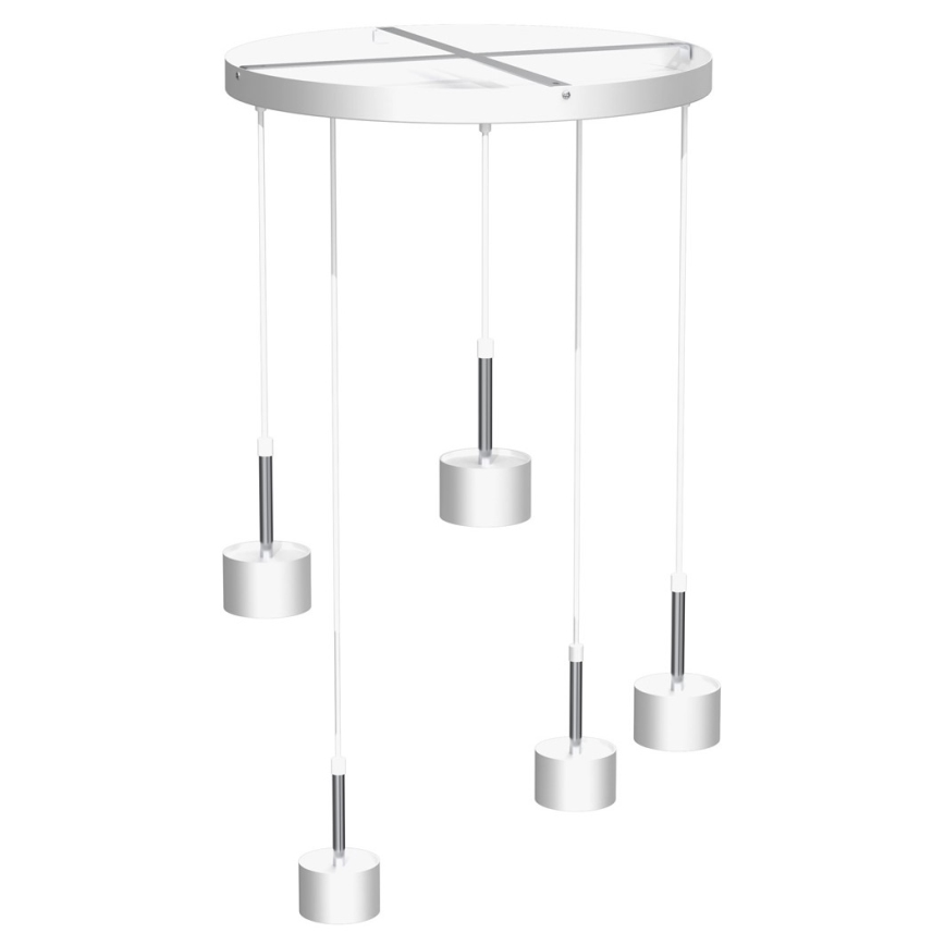 Lámpara colgante ARENA 5xGX53/11W/230V blanco/cromo brillante