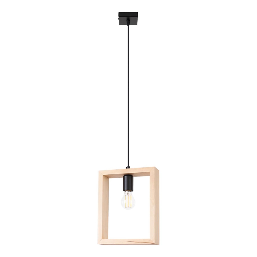 Lámpara colgante ARIES 1xE27/15W/230V haya/beige