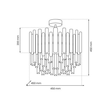 Lámpara colgante ASPEN 6xE14/40W/230V cromo mate