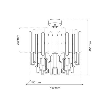 Lámpara colgante ASPEN 6xE14/40W/230V cromo mate