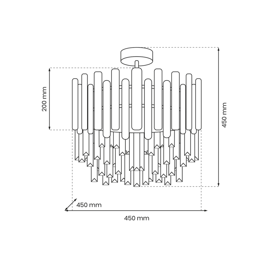 Lámpara colgante ASPEN 6xE14/40W/230V dorado