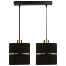 Lámpara colgante ASSAM 2xE27/60W/230V negro/dorado