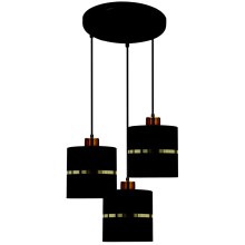 Lámpara colgante ASSAM 3xE27/60W/230V negro