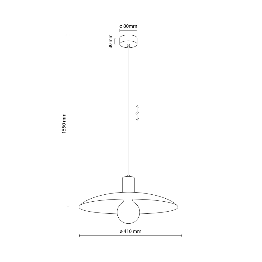Lámpara colgante ASTRA 1xE27/15W/230V diá. 41 cm negro