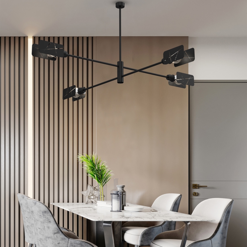Lámpara colgante ASTRA 4xE27/60W/230V negro