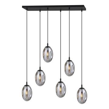 Lámpara colgante ASTRAL 6xE14/10W/230V negro/ahumado