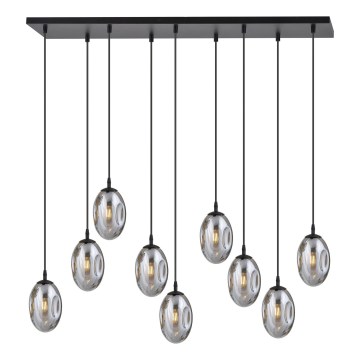 Lámpara colgante ASTRAL 9xE14/10W/230V negro/ahumado