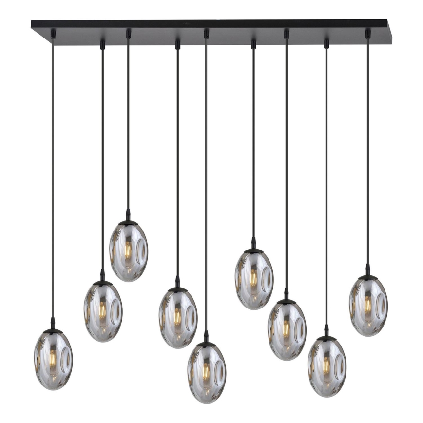 Lámpara colgante ASTRAL 9xE14/10W/230V negro/ahumado