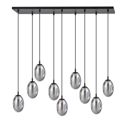 Lámpara colgante ASTRAL 9xE14/10W/230V negro/ahumado